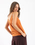 Top in cotton thin straps with a V-neckline